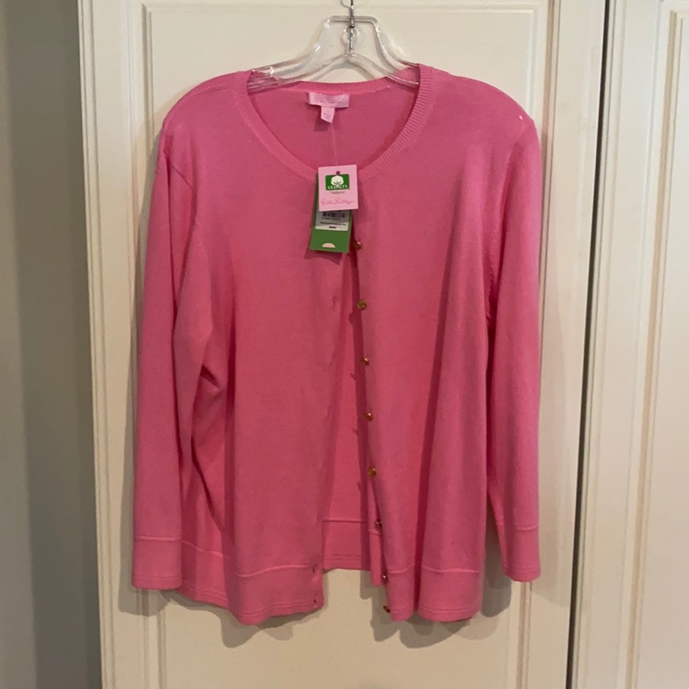 Lilly Pulitzer XL Pink Cardigan Ling Sleeve